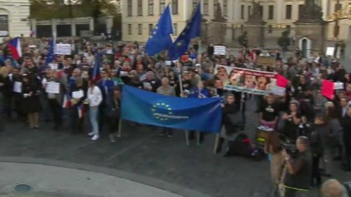 Protest na Hradčanském náměstí