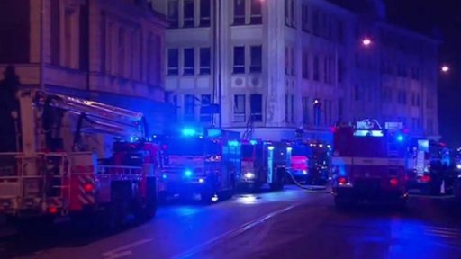 Požár bývalé textilky Karnola v Krnově