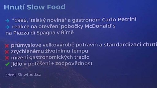 Zdravá výživa versus fastfoody - Slow Food a farmářské trhy