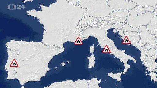 Jih Evropy sužují požáry