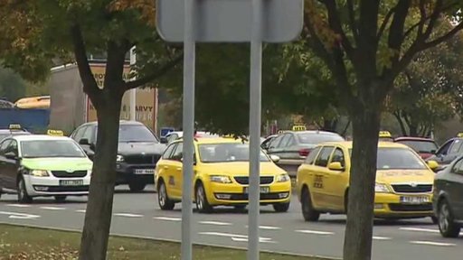 Středeční protest pražských taxikářů