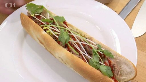 Bánh mì bageta s vepřovým trhaným masem