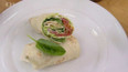 Tortilla wrap s hráškovým pyré a cottage sýrem