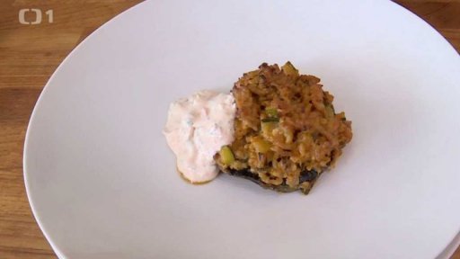 Portobello zapečené s cuketou a vepřovým masem