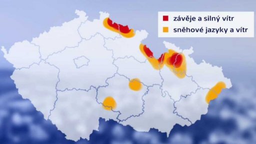 Nebezpečí sněhových jazyků a závějí
