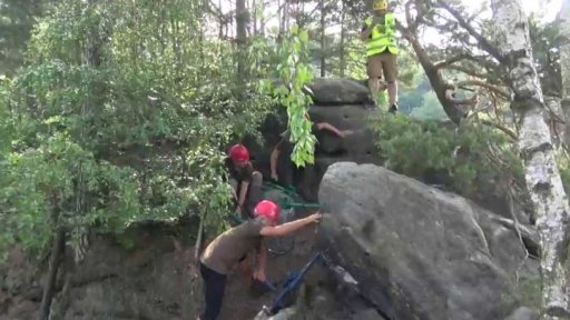 Odstřel skály v Českém Švýcarsku