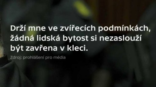 Krejčíř si stěžuje na podmínky ve vězení