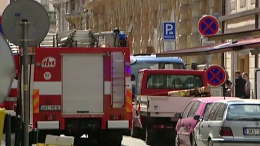 Zřícený dům v centru Prahy