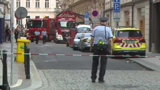 Zřícený dům v centru Prahy