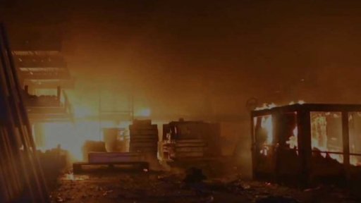 Požár průmyslové haly v Olomouci