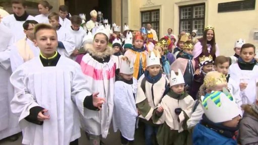 Tradiční žehnání před zahájením Tříkrálové sbírky