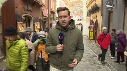 Prázdné centrum Českého Krumlova