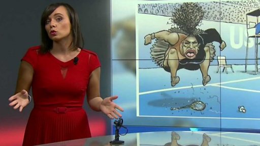 Karikatura tenistky Sereny Williamsové