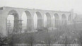 Mohutný železniční viadukt na Moravě (1952)