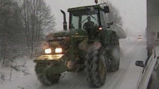 Sníh zkomplikoval dopravní v západních Čechách (1998)