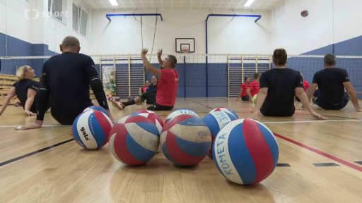 Příběh: volejbal sedících