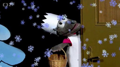 Muf a Tryskomyšky chodí jako Tři králové, píší na dveře K+M+B - jen Muf tam kreslí ovci!