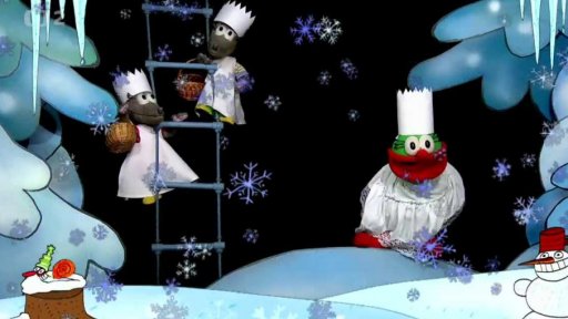 Tři králové - Muf, Tryskáček a Tryský se loučí s kamarády.