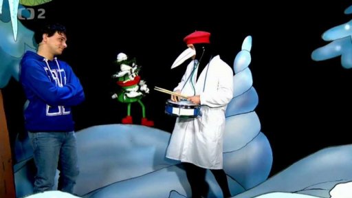 Mufikanti, Tomáš hraje datla, Muf hraje nemocný smrk. Filip zpívá píseň „Datel“.