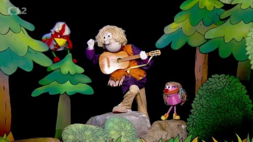 Mufoslepice a Hary zpívají trampskou písničku Slepička.