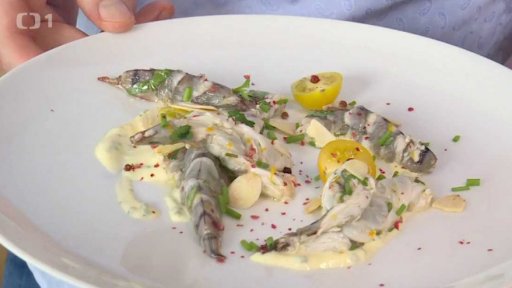 Seviche z krevet s citronovou majonézou