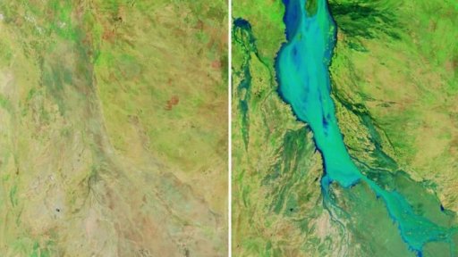 Pohled z vesmíru na australské záplavy