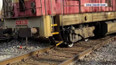 Vykolejení lokomotivy v Kostelci u Heřmanova Městce