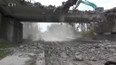 Demolice části mostu ve Štětí