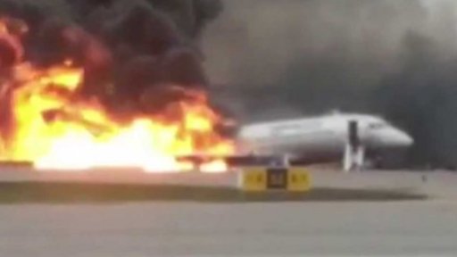 Pád ruského letadla v Moskvě