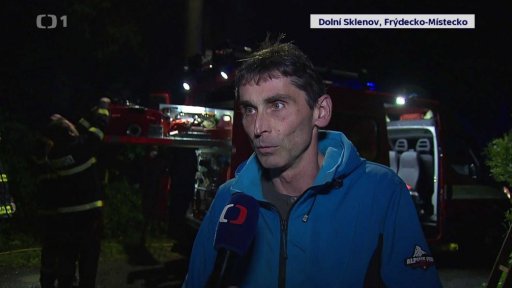 Noční povodeň v Dolním Sklenově