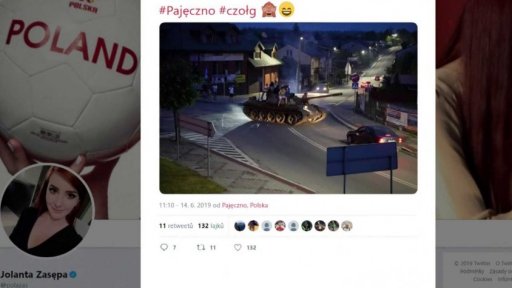 Tank v ulicích polského města Pajeczno