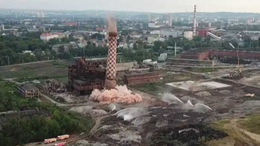 Odstřel stometrové dominanty Vítkovic