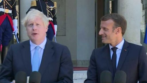 Setkání Borise Johnsona a Emmanuela Macrona