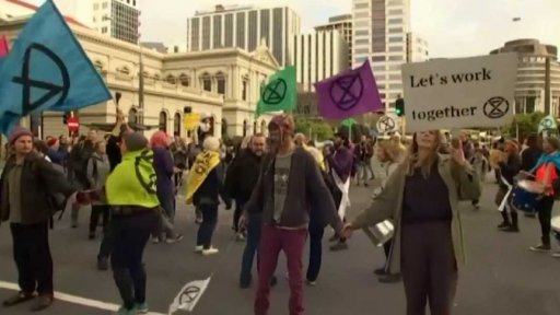 Demonstrace aktivistů za klima v Londýně