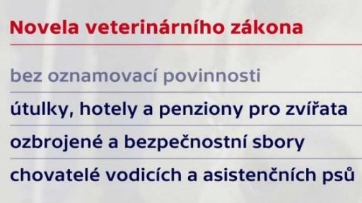 Novela veterinárního zákona