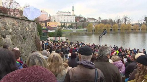 Socha Jiřího Hrzána v Českých Budějovicích