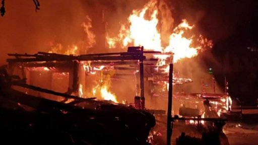 Požár v obci Hallstatt