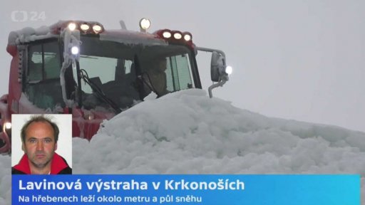Lavinová výstraha v Krkonoších