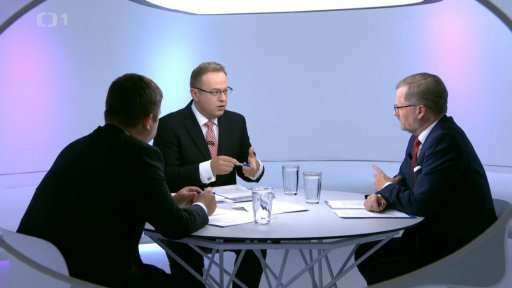 Jan Hamáček /ČSSD/, předseda strany, vicepremiér, ministr vnitra, poslanec; Petr Fiala /ODS/, předseda strany, místopředseda PS PČR