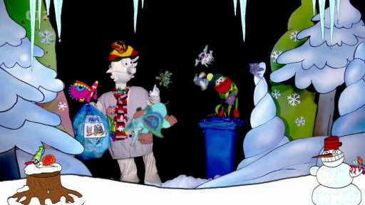 Muf se naučil Pipetino kouzlo a přičaruje nožičky pytlu smetí …