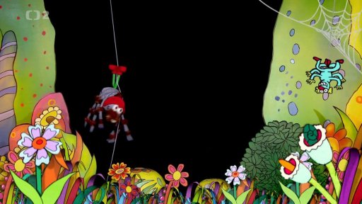 Muf v převleku za Mufouka straší Fámulu, nakonec je to ale on, kdo spadne na kebuli.