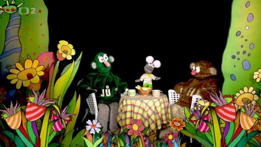 Tryskáček chce, aby mu Jůheláci vyprávěli pohádku.