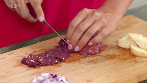 Kachní játra s hruškami