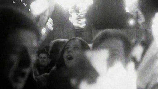 Noční oslava vítězství čsl. hokejistů nad SSSR