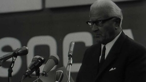 Prezident republiky Ludvík Svoboda na dožínkové slavnosti v Břeclavi