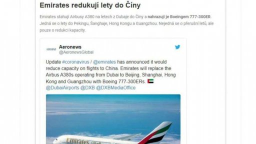 Omezení leteckého provozu v Číně