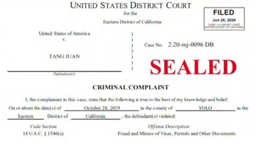 Přiznání čínského agenta