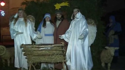 Živý betlém na břehu Vltavy