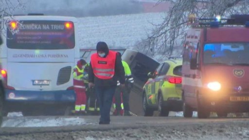 Vyšetřování havárie autobusu na Jihlavsku