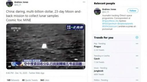 Čínská sonda Čchang-e 5 a mise Artemis